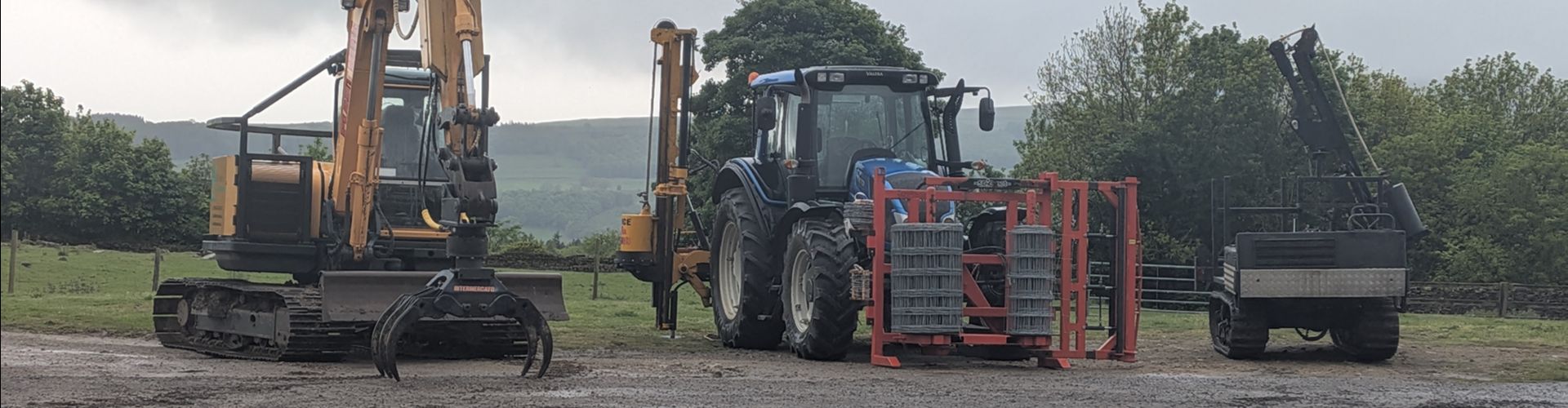 three machines in a row